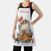 Tablier Illustration drôle de chat chef fantaisiste mignon (Insitu)