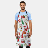 Tablier Illustration drôle du Père Noël (Porté)