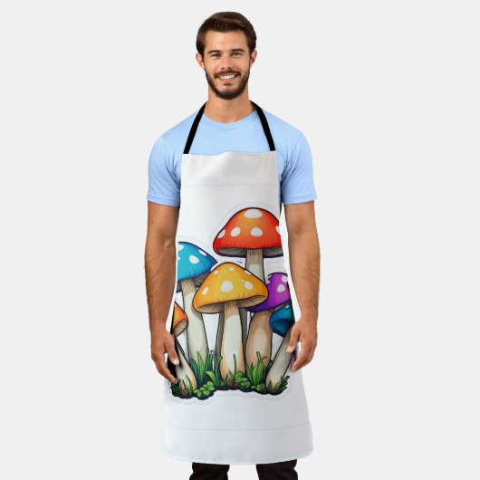 Tablier Illustration du champignon transparent (Porté)