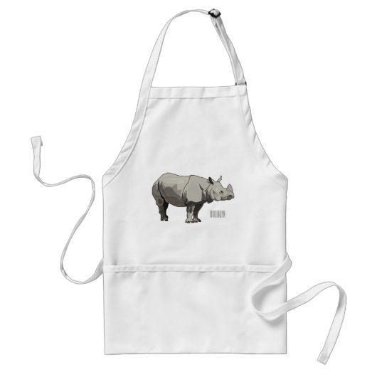 Tablier Illustration du rhinocéros de Javan (Devant)