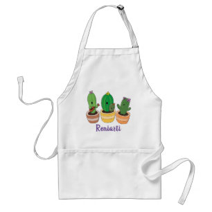 Tablier Illustration du trio de cactus à chant mignon