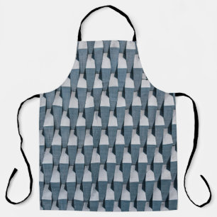 Tablier Illustration en gris et blanc
