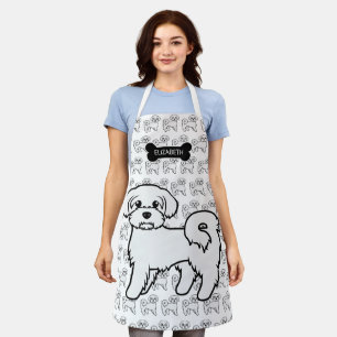 Tablier Illustration et nom de chien de dessin animé migno