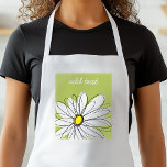 Tablier Illustration florale Daisy tendance - chaux et jau<br><div class="desc">Un morceau d'art zen et fantaisiste,  hipster. Vous pouvez ajouter un nom,  un monogramme ou un autre texte personnalisé. Si vous avez besoin de déplacer l'art autour,  cliquez sur le bouton personnaliser pour apporter des modifications.</div>