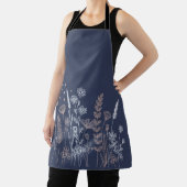Tablier Illustration florale de ciel nocturne Boho – Lune, (Insitu)