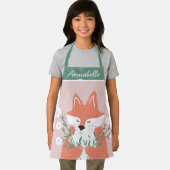 Tablier Illustration Fox Fleurs d'odeur personnalisée (Insitu)