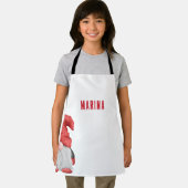 Tablier Illustration rouge mignonne personnalisée (Insitu)