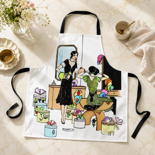 Tablier Illustration vintage Art Déco de magasin de chapea