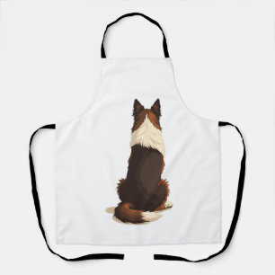 Tablier Illustration vintage de Border Collie vu de dos