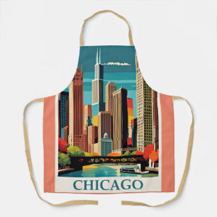 Tablier Illustration Vintage de Chicago