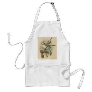 Tablier Illustration vintage de l'European Crested Tit