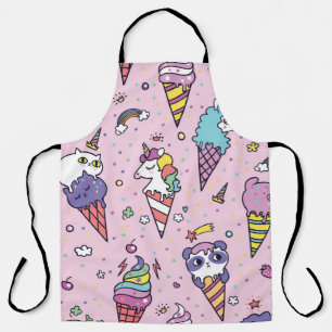 Tablier Illustration vintage des cônes de crème glacée Cut