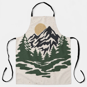 Tablier Illustration vintage du paysage de montagne