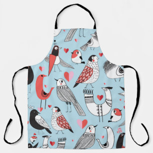 Tablier Illustrations amusantes d'oiseaux, graphisme sans