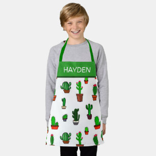 Tablier Illustrations de cactus mignons Motif Personnalisé