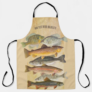 Tablier Illustrations de poisson d'eau douce avec votre te