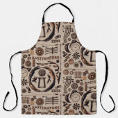 Tablier Illustrations Steampunk Motif Marron (Recto)