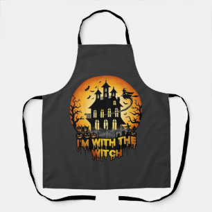 Tablier Im Witch Maison Hantée Pleine Lune Citrouilles