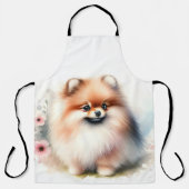 Tablier Image d'aquarelle mignonne Pomeranian (Recto)