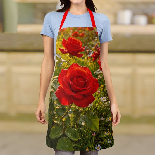 Tablier Image Roses Rouges N° 2