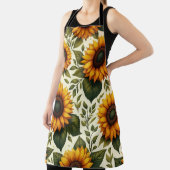 Tablier Images d'aquarelle de tournesols gigantesques tabl (Insitu)