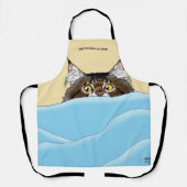 Tablier Imaginaire bleu Tabby Cat Peeking (Recto)