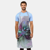 Tablier Imaginaire coloré Abstrait Fleur fractale moderne (Porté)