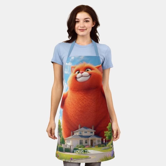 Tablier Imaginaire Cute Big Orange Chat (Porté)