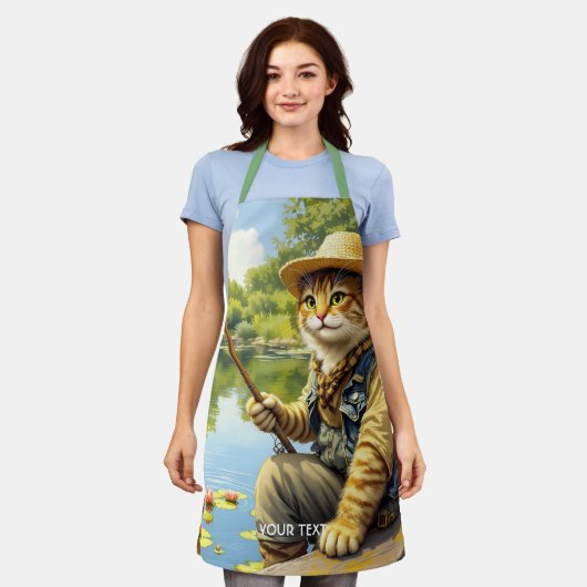 Tablier Imaginaire Cute Lake Chat Fishing (Porté)