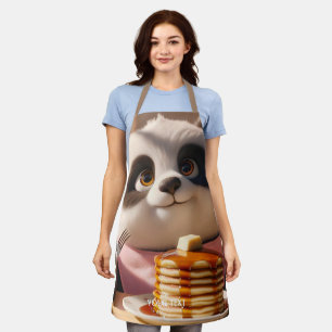 Tablier Imaginaire Cute Panda Manger Pancakes