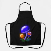 Tablier Imaginaire Dapperling Orange et Champignons Bleus  (Recto)