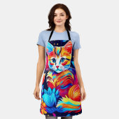 Tablier Imaginaire floral Feline (Porté)