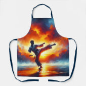 Tablier Imaginaire joli Sunset Karate Fighter (Recto)