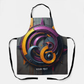 Tablier Imaginaire mignon Abstrait orange violet (Recto)