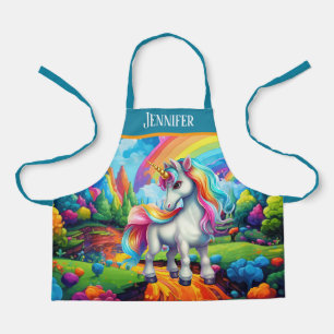 Tablier Imaginaire mignon licorne ajouter nom enfants fill
