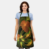 Tablier Imaginaire Plante Abstrait rouille verte Brown fra (Porté)