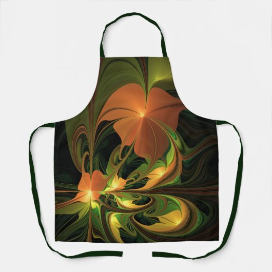 Tablier Imaginaire Plante Abstrait rouille verte Brown fra (Recto)