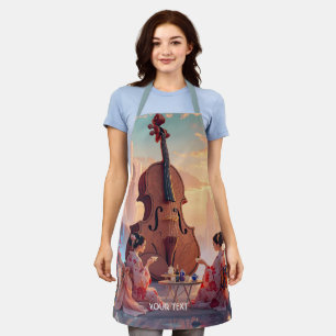 Tablier Imaginaire Violon mignon Filles Thé