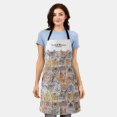 Tablier Impression à motif de chats (Porté)