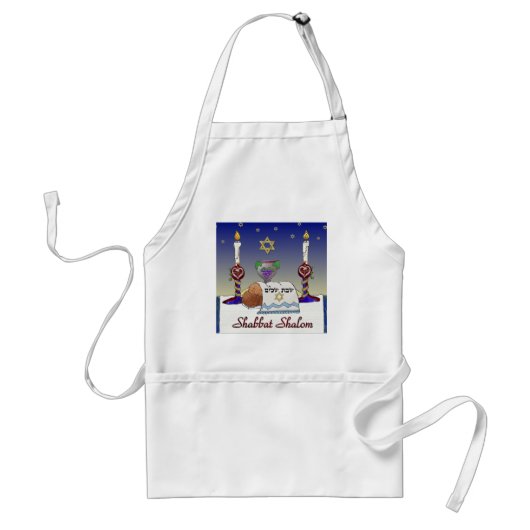 Tablier Impression d'art Judaica Shabbat Shalom (Devant)