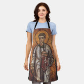 Tablier Impression d'art mosaïque orthodoxe Saint Laurent (Porté)