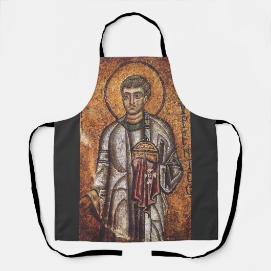 Tablier Impression d'art mosaïque orthodoxe Saint Laurent (Recto)