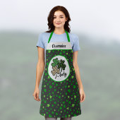 Tablier Impression de chat noir vert Shamrock St Patrick L