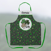 Tablier Impression de chat noir vert Shamrock St Patrick L