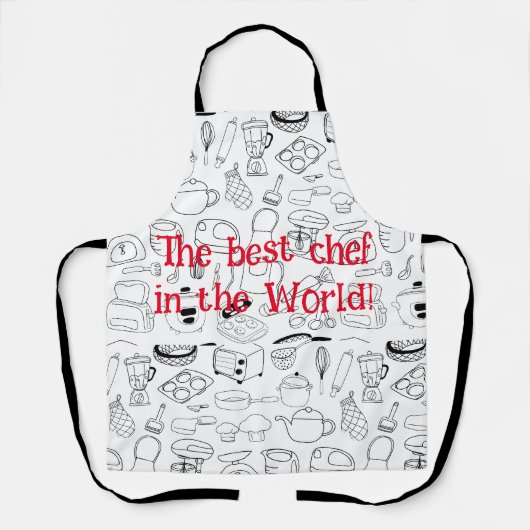 Tablier Impression de conception de cuisine rétro - custom (Recto)