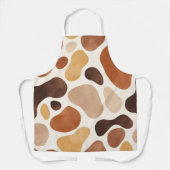 Tablier Impression de formes organiques abstraites marron (Recto)