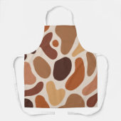 Tablier Impression de formes organiques abstraites marron (Recto)