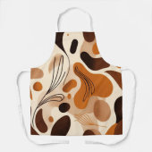 Tablier Impression de formes organiques abstraites marron (Recto)