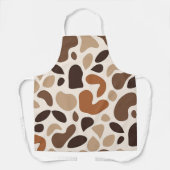 Tablier Impression de formes organiques abstraites marron (Recto)