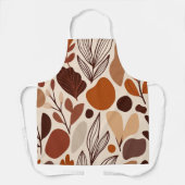 Tablier Impression de formes organiques abstraites marron (Recto)